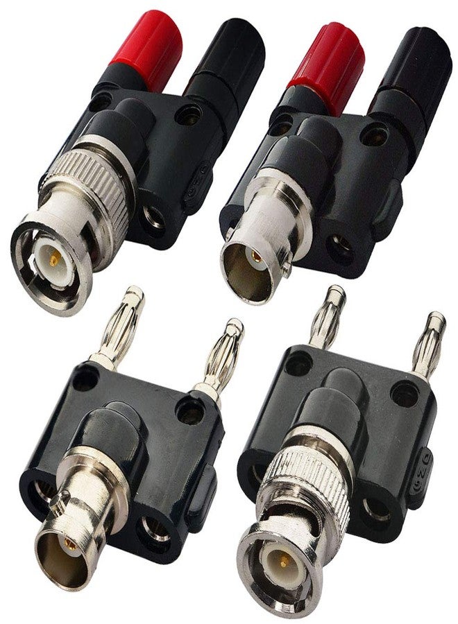Onelinkmore BNC Kits - 4 Type BNC Male Female to 2X 4mm Dual Banana Female Male Socket Binding Post RF Coax Coaxial Splitter Connector Banana Adapter - Image 1
